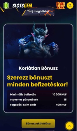 SlotsGem Korlátlan Bónusz