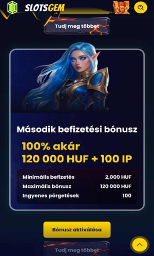 Slotsgem Második befizetési bo